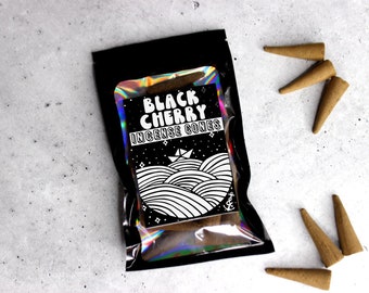 Black Cherry Incense Cones: Topflow or Backflow, Extra Large 2 Inch