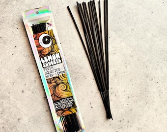 Lemon Squeeze Incense Sticks: Hand-Dipped Charcoal, Clean Burning, 25 Pack