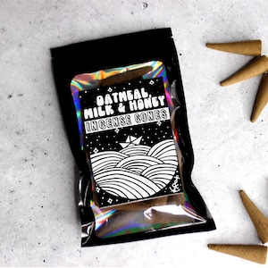 OATMEAL, MILK, & HONEY | Backflow or Topflow Incense Cones | Extra Large 2 Inch Cones | Made to Order