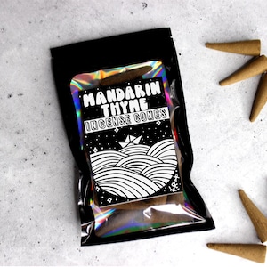 MANDARIN THYME | Incense Cones | Topflow and Backflow | Extra Large 2 Inch Cones | Made to Order