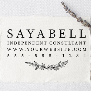 Business Card Stamp - Custom Business Card or Etsy Shop Stamp, Thank You Stamp, Custom Stamp by Sayabell Stamps. B7