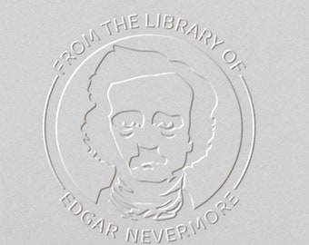 BOOK EMBOSSER for Personalized Library | Customizable Embosser or Stamp for Books | Perfect Gift for Book Lovers | Edgar Allen Poe