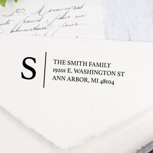 Sello de dirección autoentintable, sello de dirección personalizado, autoentintable o montado en madera, sello de dirección de remitente personalizado, regalo de boda