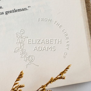 Eucalyptus Book Embosser for Personalized Library | Customizable Embossing Stamp for Books | Perfect Gift for Book Lovers
