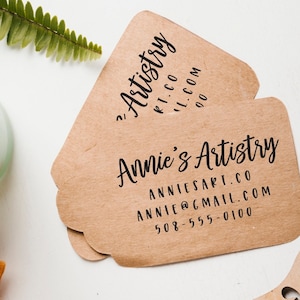 Small Business Card Stamp - Custom Business Card or Etsy Shop Stamp, by Sayabell Stamps