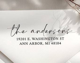 Custom Address Stamp, Self Inking Stamp, Personalized Address Stamp, Housewarming or Wedding Gift. Wedding Address Stamp 2.5x1" - A99