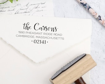 Family Address Stamp, Wedding Return Address Stamp. Housewarming Gift or Newlyweds Wedding Gift. Self-Inking, or Wooden Block. 2.5" AC002
