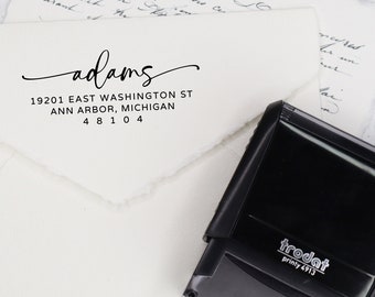 Return Address Stamp, Self Inking Address Stamp, Personalized Housewarming Gift, Wedding Gift. Custom Address Stamp 2.5x1" - A89