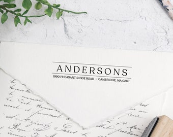 Carimbo de Endereço Moderno, Autoentintado ou com Suporte de Madeira. Carimbo de Endereço de Retorno. Presente de Boas-vindas, Carimbo de Endereço Personalizado, Até 2,75" AC007