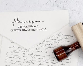 Self inking Personalized Gift | Return Address Stamp | Custom Address Stamp | Engraved Wood or Self Inking Address Stamp 2.5 Inch - AC001