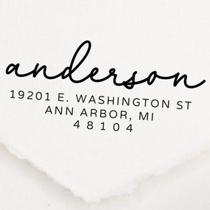 Adresstempel retour, zelfinktende adresstempel, gepersonaliseerd housewarmingcadeau, huwelijkscadeau. Aangepaste adresstempel 2,5 x 1" - A107