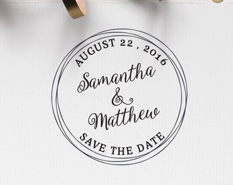 Wedding Stamp, Custom Rubber Stamp, DIY Wedding Stamp, Save the Date Stamp. Custom Stamp 2x2in, 3x3in, or 4x4in - W13