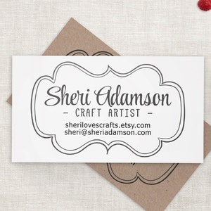 Business Card Stamp - Custom Business Card or Etsy Shop Stamp, Custom Stamp by Sayabell Stamps. B3