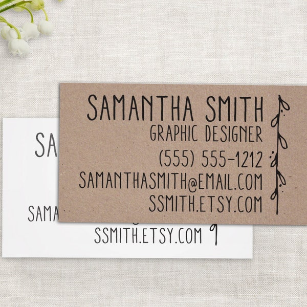 Business Card Stamp - Custom Business Cards or Etsy Shop Stamp, Custom Stamp by Sayabell Stamps. B2