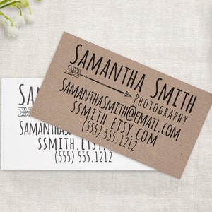 Business Card Stamp - Custom Business Card or Etsy Shop Stamp, Custom Stamp by Sayabell Stamps. B1