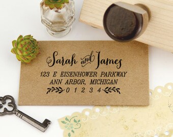 checkerboard tile border return address label rubber stamp etsy