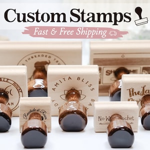 LARGE CUSTOM STAMPS, small custom logo stamp, Personalized Small Business Packaging Stamps, Self Inking Stamp & Business Stamp, Rubber Stamp