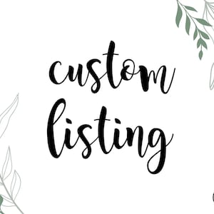 RESERVIERT // Custom Listing