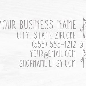 Business Card Stamp - Custom Business Cards or Etsy Shop Stamp, Custom Stamp by Sayabell Stamps. B2 image 2