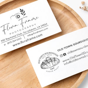 Custom Business Card Stamp - Personalized Business Card or Etsy Shop Stamp, Custom Logo Stamp, Small Business Stamp. B5