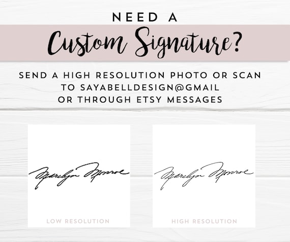 Your Signature Custom Name Signature Stamp Self-Inking 1 or 2 Line Stamper with Personalized Script Calligraphy Thank You Handmade Stamp (Modern)