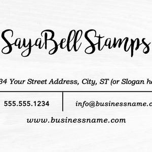 Business Card Stamp - Custom Business Card or Etsy Shop Stamp, Thank You Stamp, Custom Stamp by Sayabell Stamps. B8