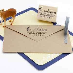 Custom Address Stamp, Housewarming Gift Stamp, DIYer Gift Stamp, Personalized Wedding Gift Rubber Stamp. Return Address Stamp - A1