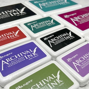 Archival Black Color Stamp Pads, Ranger Stamp Pads, & StazOn Premium Stamp Ink pads. Standard and Jumbo. Pick Your Color Today!