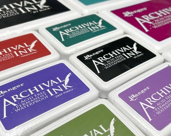 Archival Black Color Stamp Pads, Ranger Stamp Pads, & StazOn Premium Stamp Ink pads. Standard and Jumbo. Pick Your Color Today!