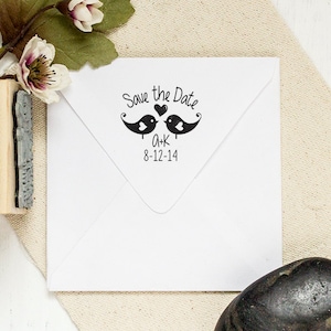 Custom Save The Date Stamp, Wedding Invitation Stamp, Wedding Favors Custom Rubber Stamp 2x2 inch