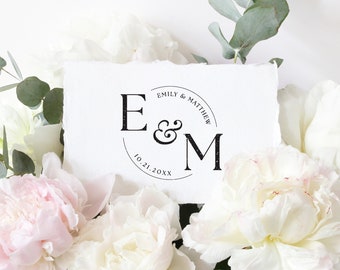 Personalized Monogram Stamp, Custom Rubber Stamp, Wedding Stamp, Save the Date Stamp. Custom Stamp - W13