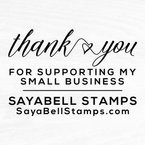 Support Small Business Thank You Stamp, Business Card Stamp - Custom Business Card or Etsy Shop Stamp, by Sayabell Stamps. 2x1.5&quot; - B10