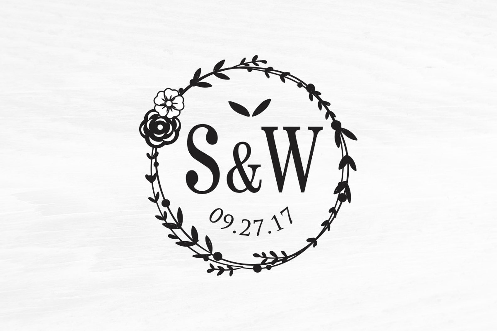 Custom Rubber Stamp Wedding Monogram Stamp DIY Wedding Stamp Etsy