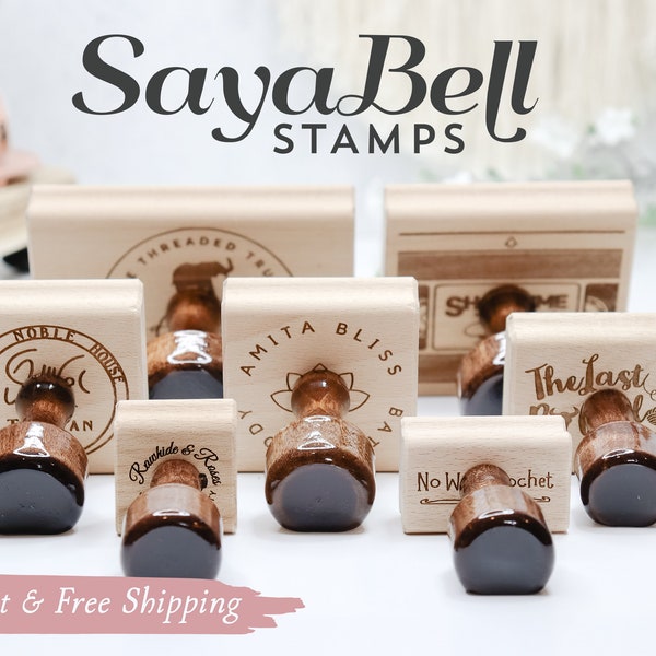 LARGE CUSTOM STAMPS or small custom stamps, Personalized Small Business Packaging Stamps, Self Inking Stampers & Large Invitation Stamps