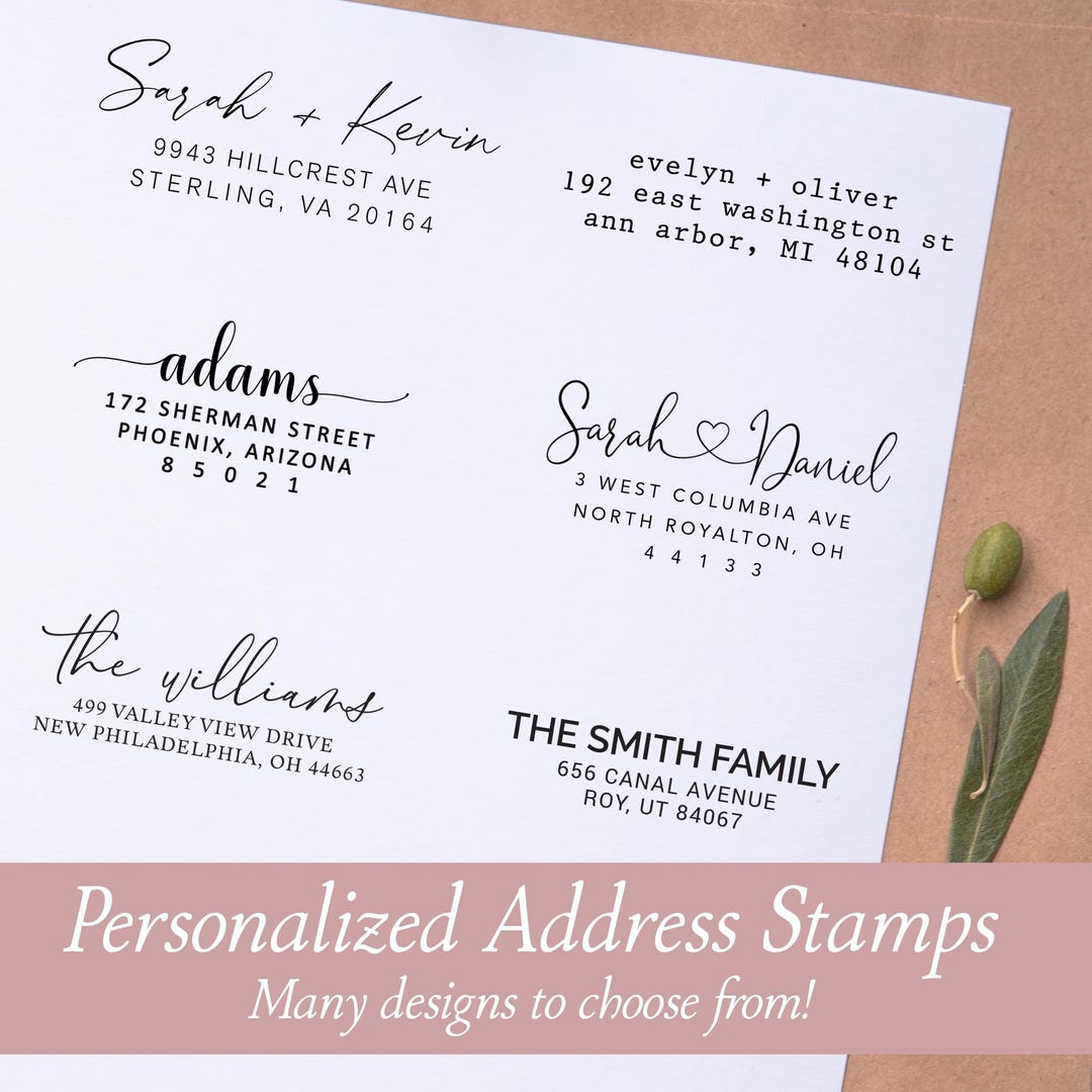 Personalized Address Stamp, Self-inking or Wood Mounted, Custom Address ...