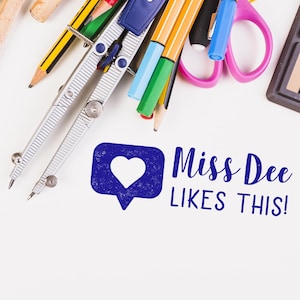 Personalized Teacher Stamp, Great Job Stamp, Personalized Stamp, Classroom Teacher Stamp, Custom Teacher Stamp, Gift for Teachers, Heart