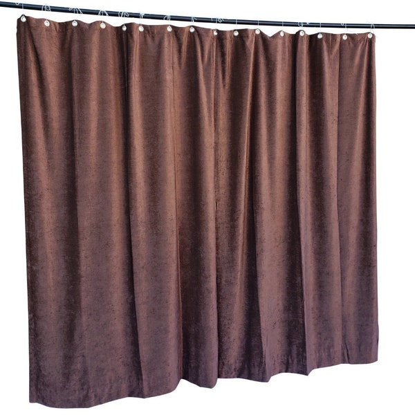 Brown Velvet Curtain 5'w x 11 ft High Long Panel FR NFPA 701 Flame Resistant, Fire Retardant Drapery Theatrical Stag Backdrop Custom Drape