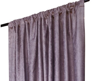 Cedar Brown Encore Velvet Curtain Panel 96 inch w x 8 ft Long Rod Pocket Top Blackout Custom Drape Acoustic Studio Noise Absorbing Thermal