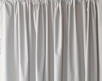 Used 9 ft wide x 9 feet High Gray Flocked Velvet Fabric Custom Curtain/Drape Panel Size 108 in w x 108 in Long w/4" Rod Pocket Top