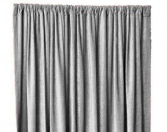 Gray Velvet Curtain 4 ft w x 118 inch High Long Panel FR Flame Resistant, Fire Retardant Drapery Theatrical Stag Backdrop Custom Drape