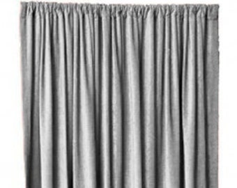 New Gray Velvet Curtain 7 ft w x 6 ft H Long Panel Fire Rated/Resistant 84" w x 72 in High Window Treatments Fire Safety Drapes Custom Made