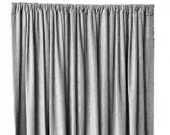 Gray Velvet Curtain Panel 84 in wide x 96 inch High/Long Custom Flame Resistant 7'w x 8 ft h Trade Show Booth Backdrop Room Partition Drape