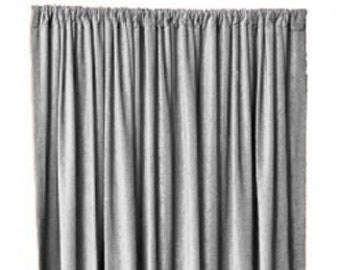 Gray Polyester Velvet Curtain 48 in wide x 84 inch H Long Panel Fire Retardant 4'w x 7'h Commercial Standard Window Treatment Custom Drape