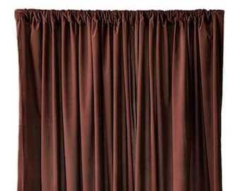 USED 8 ft high Brown Flocked Velvet Fabric Curtain/Drape Panel Custom Size 96 inch Long w/4" Rod Pocket Top / Window Treatment - Sold AS IS