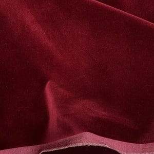 Luxury Solid Burgundy Color 100% Cotton Velvet Velour Fabric for Upholstery Thick Curtain Drapery Sofa DIY Sold by the Yard 54" Wide