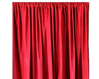 USED 6 ft High Red Cotton Velvet Fabric Curtain Panel Acoustic Sound/Noise Drape Custom Made size 72 in Long with 4 inch Rod Pocket Top