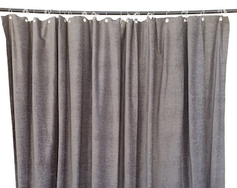 Gray 107 in w x 112 inch Long Fire Treated Polyester Velvet Curtain Panel w/Grommet Top Eyelets Window Treatment Custom Drapery Room Divider