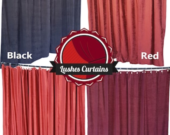 Black 144 inch Long Fire Treated/Rated Velvet Curtain Panel w/Rod Pocket Drape 