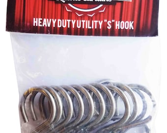 Pack of 12 Pc Stainless Steel Thick Heavy Duty Utility S Shape Hooks Great  for Storage/hanging Curtains/home Decor/diy/garden Fixtures 