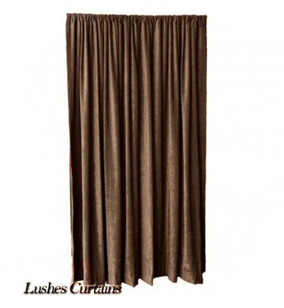 Brown Velvet Curtain 84 Inch H Long Panel Flame Retardant Fr Etsy
